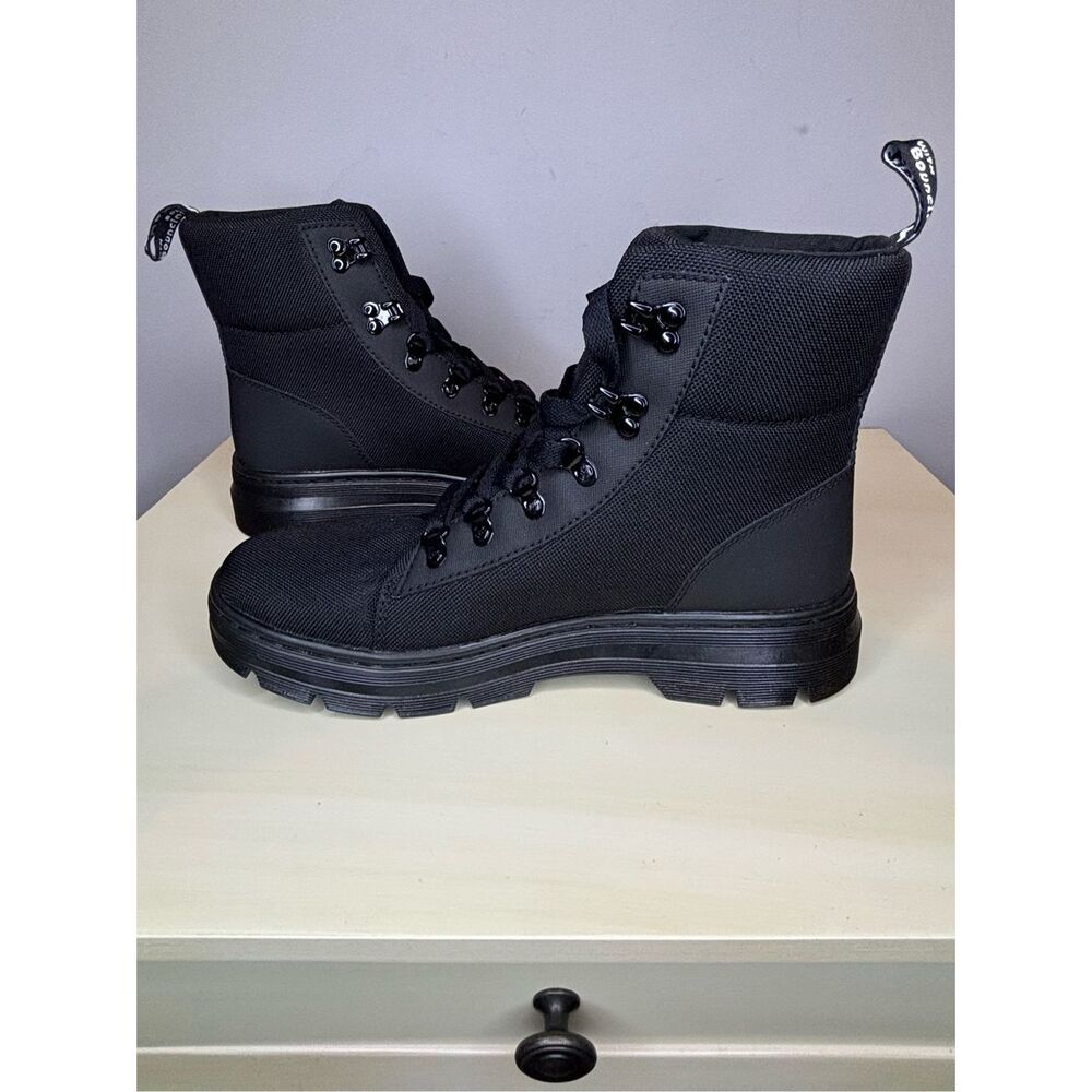 Dr. Martens Women's Combs Tech Poly Moto Boots Black Size 11 - Picture 6 of 8